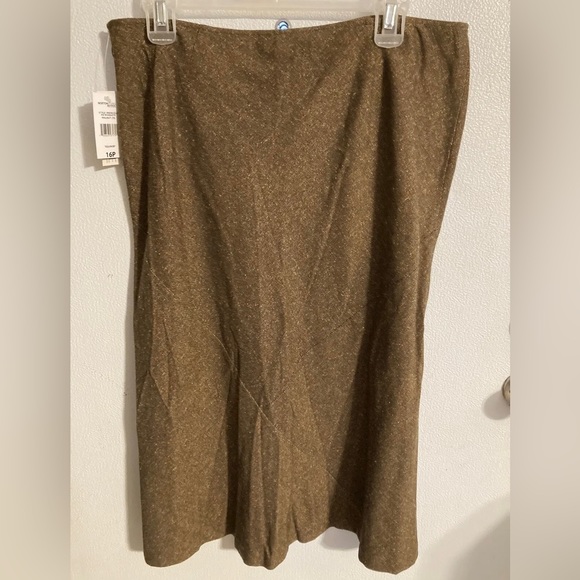 NortonStudio Petites 16P women’s Fall midi skirt embroidered leaves NEW - Picture 2 of 10